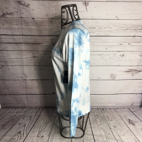 16) Lucky Brand Blue & White Tie Dye Crewneck Pullover Sweatshirt Size Small - Picture 6 of 11